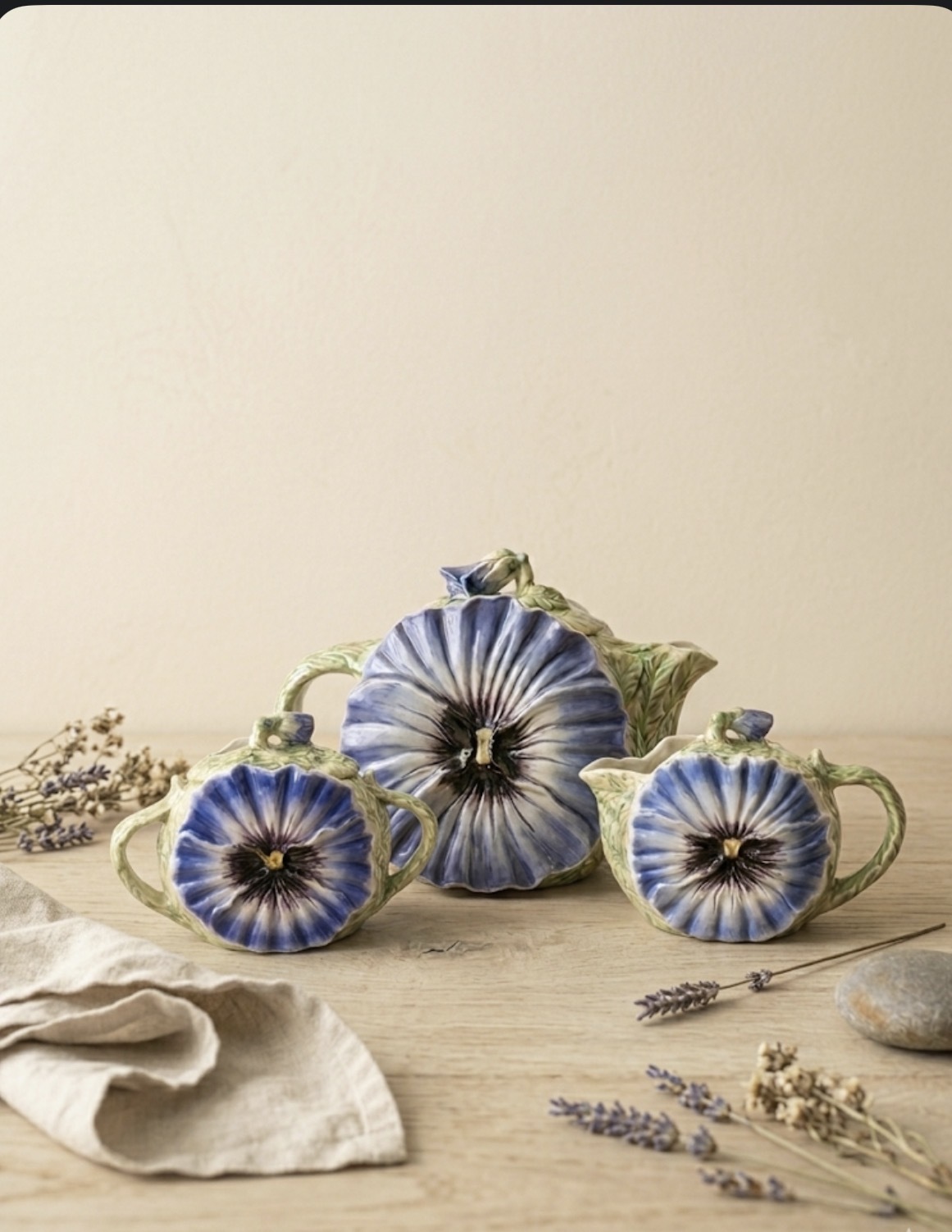 Fitz & Floyd Pansy Tea Service